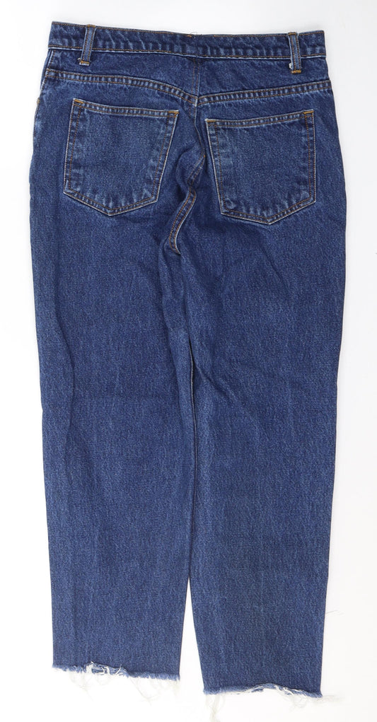 JEANS Womens Blue  Cotton Cropped Jeans Size M L24 in Slim Button