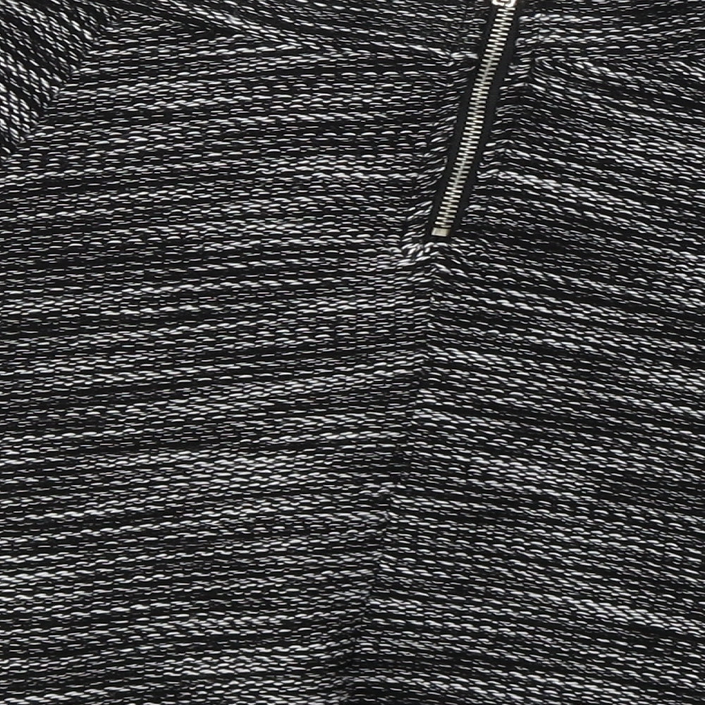 Divided by H&M Womens Black Striped Cotton Flare Skirt Size S   Zip