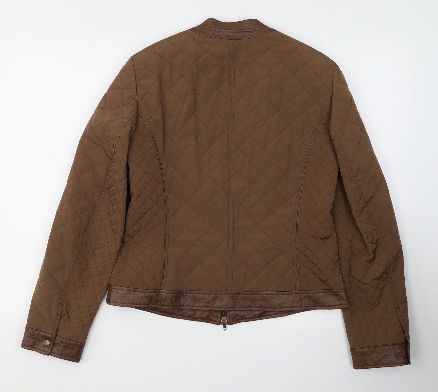 Bianca Womens Brown   Quilted Jacket Size 10  Zip