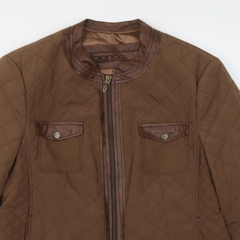 Bianca Womens Brown   Quilted Jacket Size 10  Zip