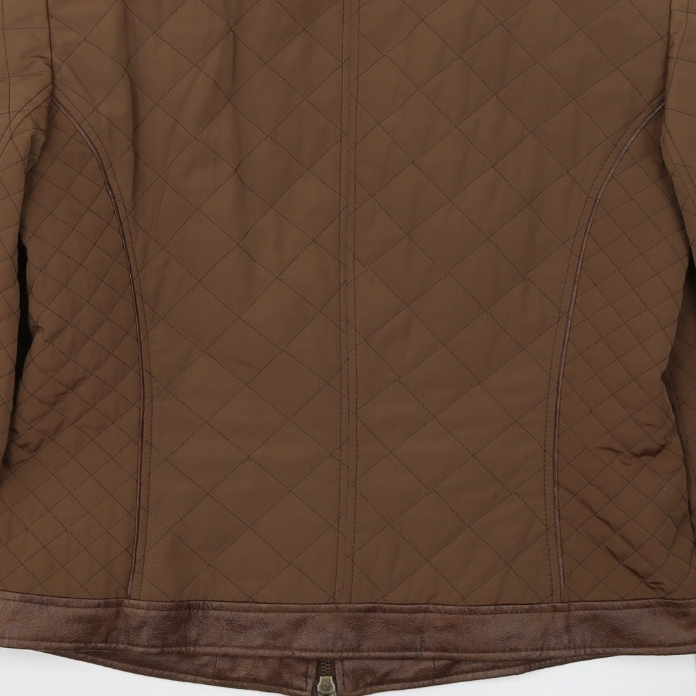 Bianca Womens Brown   Quilted Jacket Size 10  Zip