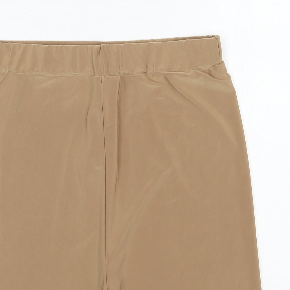 PRETTYLITTLETHING Womens Brown  Polyester Biker Shorts Size 10 L7 in Regular