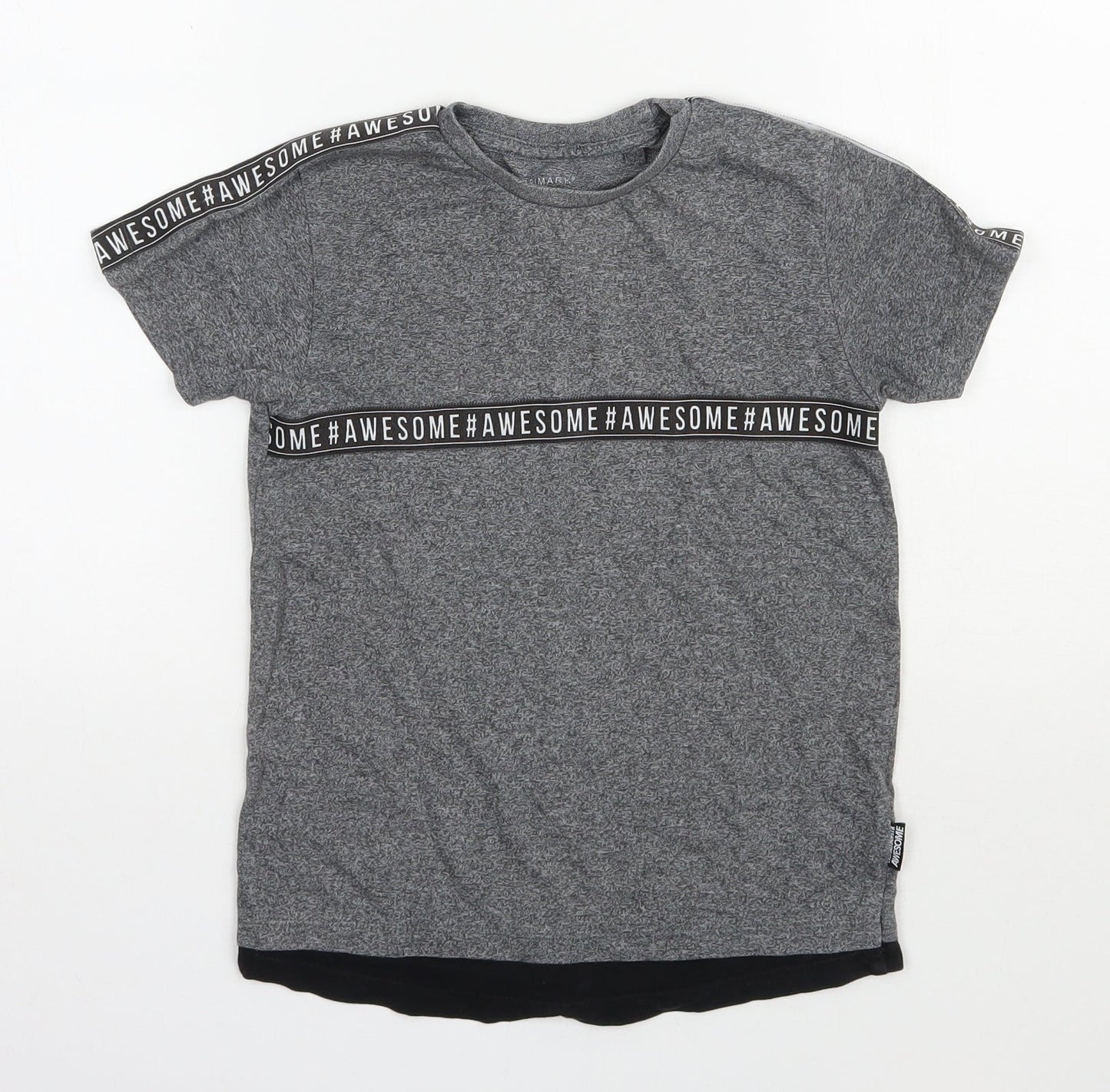 Primark Boys Grey  Polyester Pullover T-Shirt Size 7-8 Years Round Neck Pullover