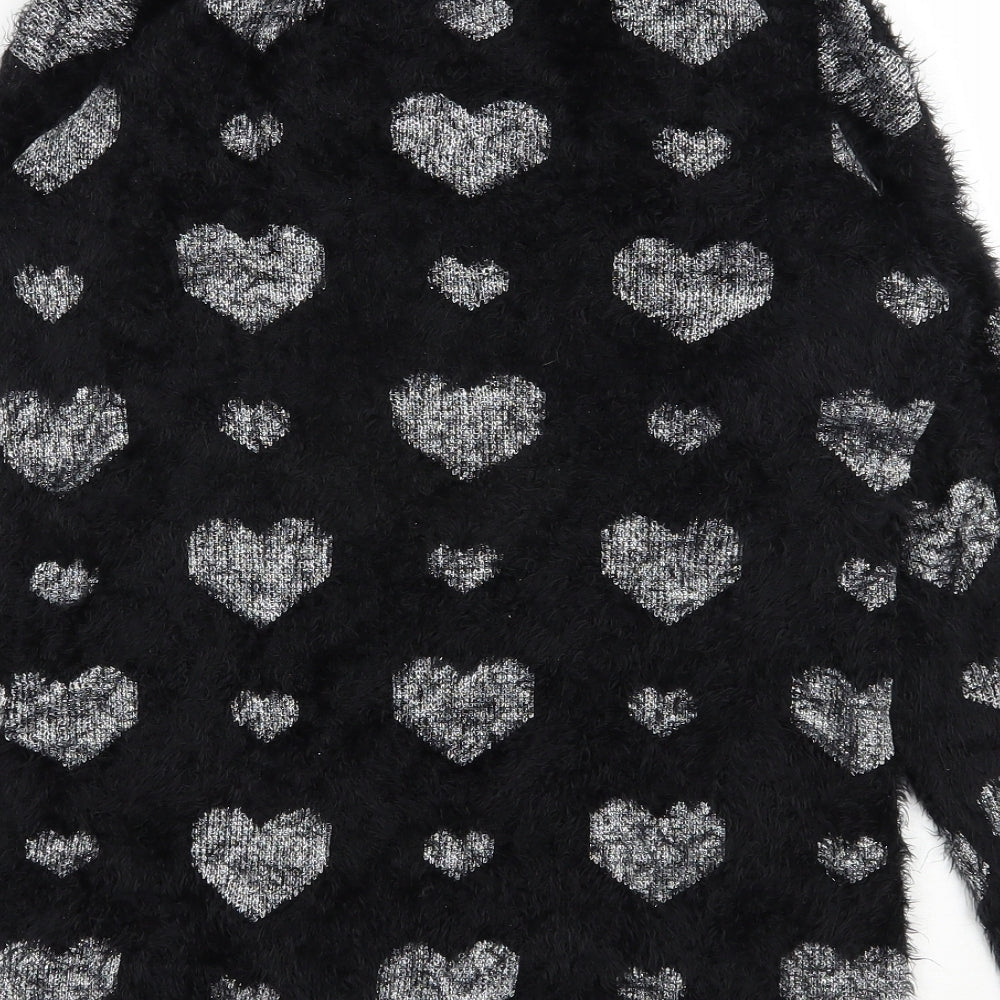 Your style Womens Black Round Neck  Polyamide Pullover Jumper Size 10