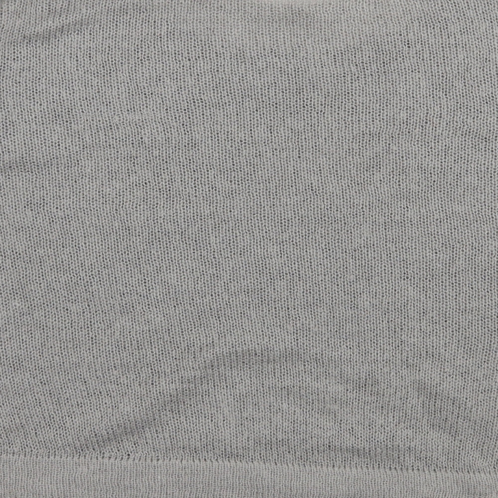 Label lab  Womens Grey Round Neck Geometric Nylon Pullover Jumper Size 10