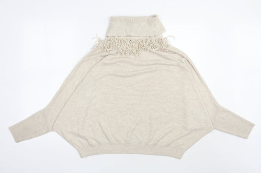 River Island Womens Beige Roll Neck  Acrylic Pullover Jumper Size S