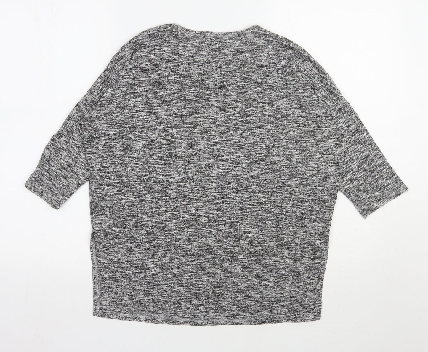 New Look Womens Grey Round Neck  Viscose Pullover Jumper Size S