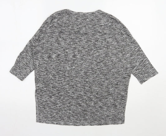 New Look Womens Grey Round Neck  Viscose Pullover Jumper Size S