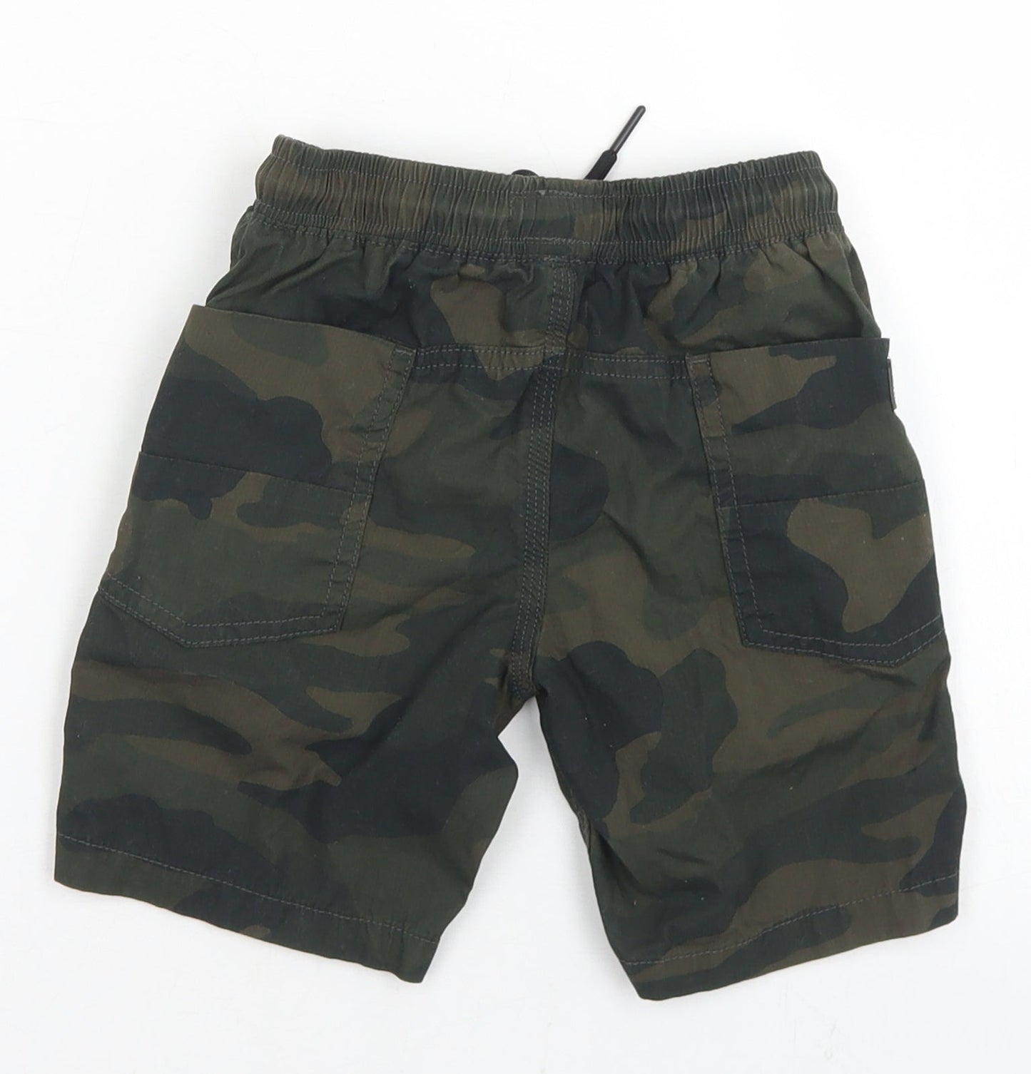 NEXT Boys Green Camouflage Cotton Bermuda Shorts Size 4 Years  Regular Drawstring