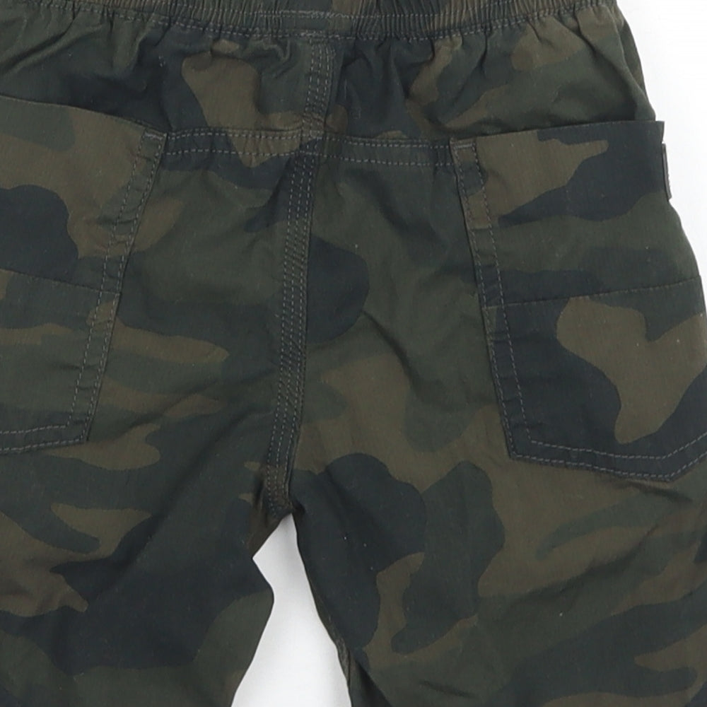 NEXT Boys Green Camouflage Cotton Bermuda Shorts Size 4 Years  Regular Drawstring