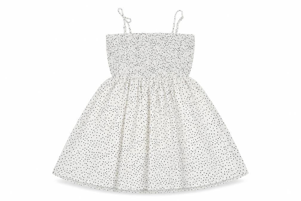 SheIn Girls White Polka Dot 100% Polyester Fit & Flare  Size 10 Years  Off the Shoulder
