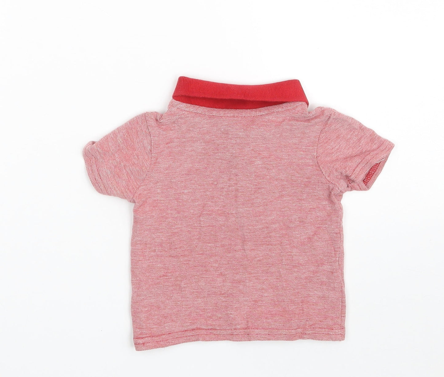 George Boys Red  100% Cotton Pullover Polo Size 6-9 Months Collared Button