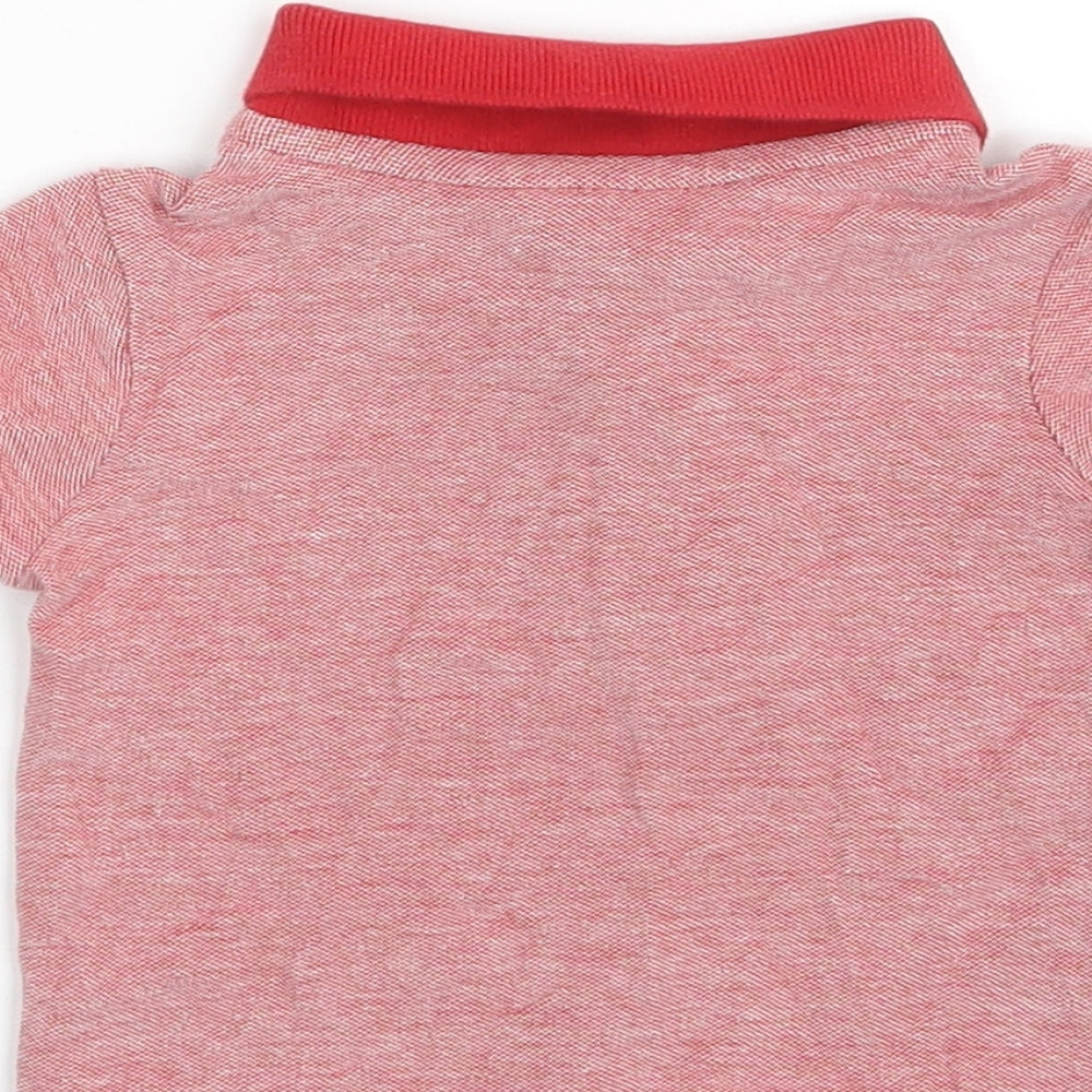 George Boys Red  100% Cotton Pullover Polo Size 6-9 Months Collared Button