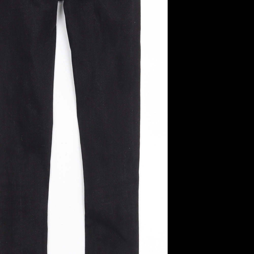 Denim & Co. Womens Black  Cotton Skinny Jeans Size 6 L27 in Slim Zip