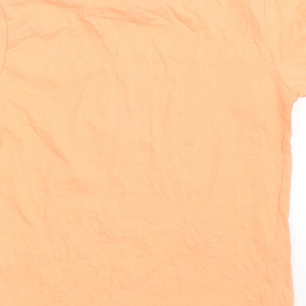 Primark Boys Orange  100% Cotton Pullover T-Shirt Size 7-8 Years Crew Neck  - Worldwide