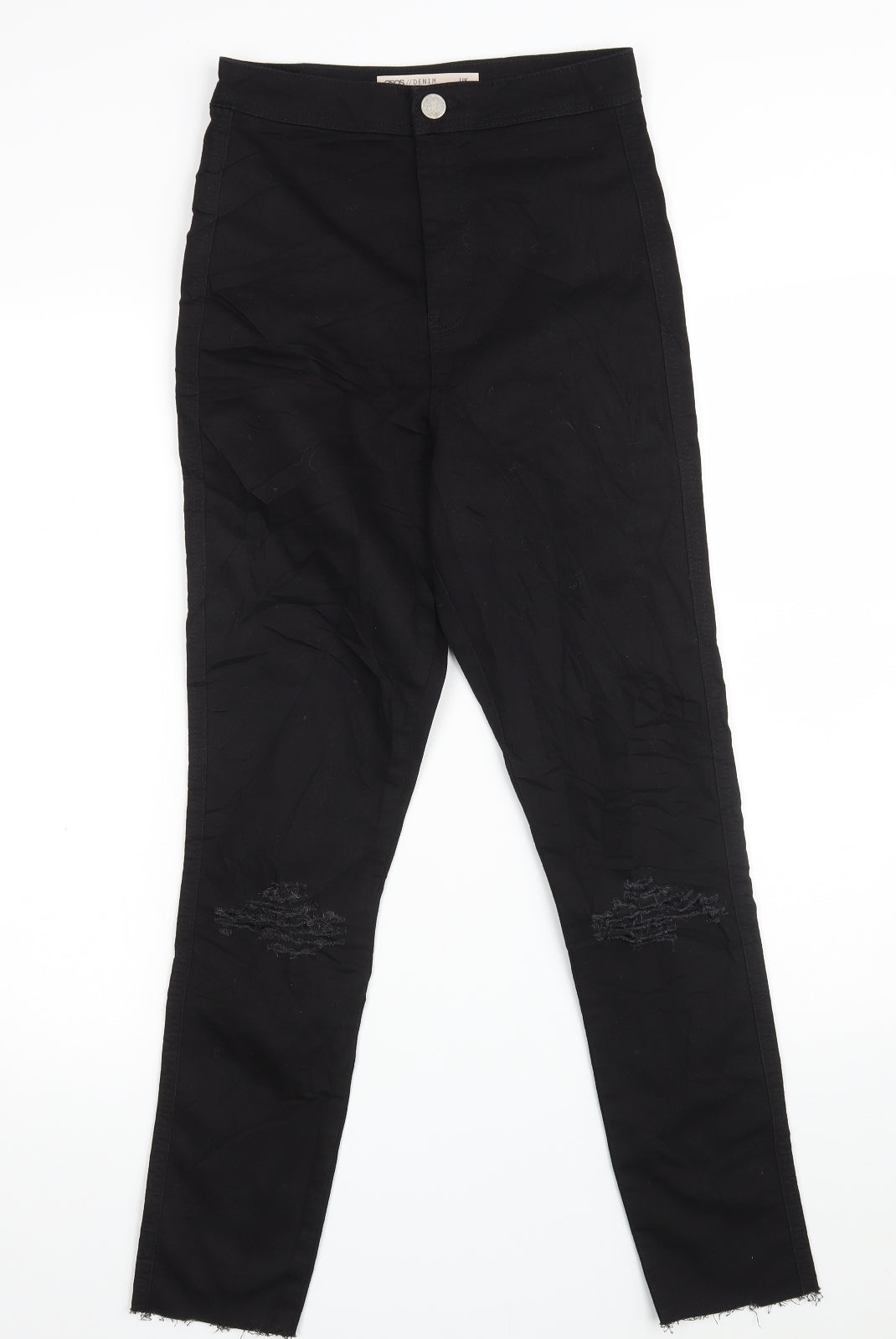 ASOS Womens Black  Cotton Jegging Jeans Size 26 in L28 in Slim Zip