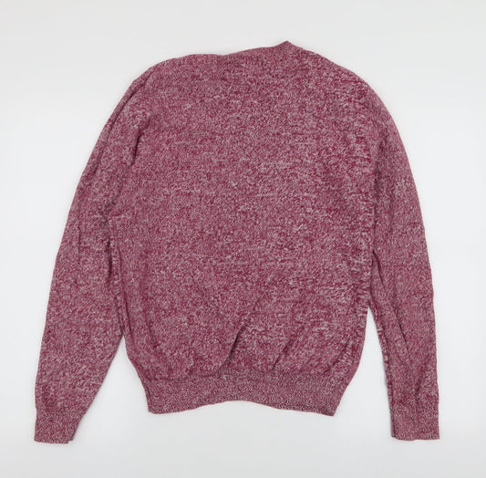 Burton Mens Red Round Neck  Cotton Pullover Jumper Size S