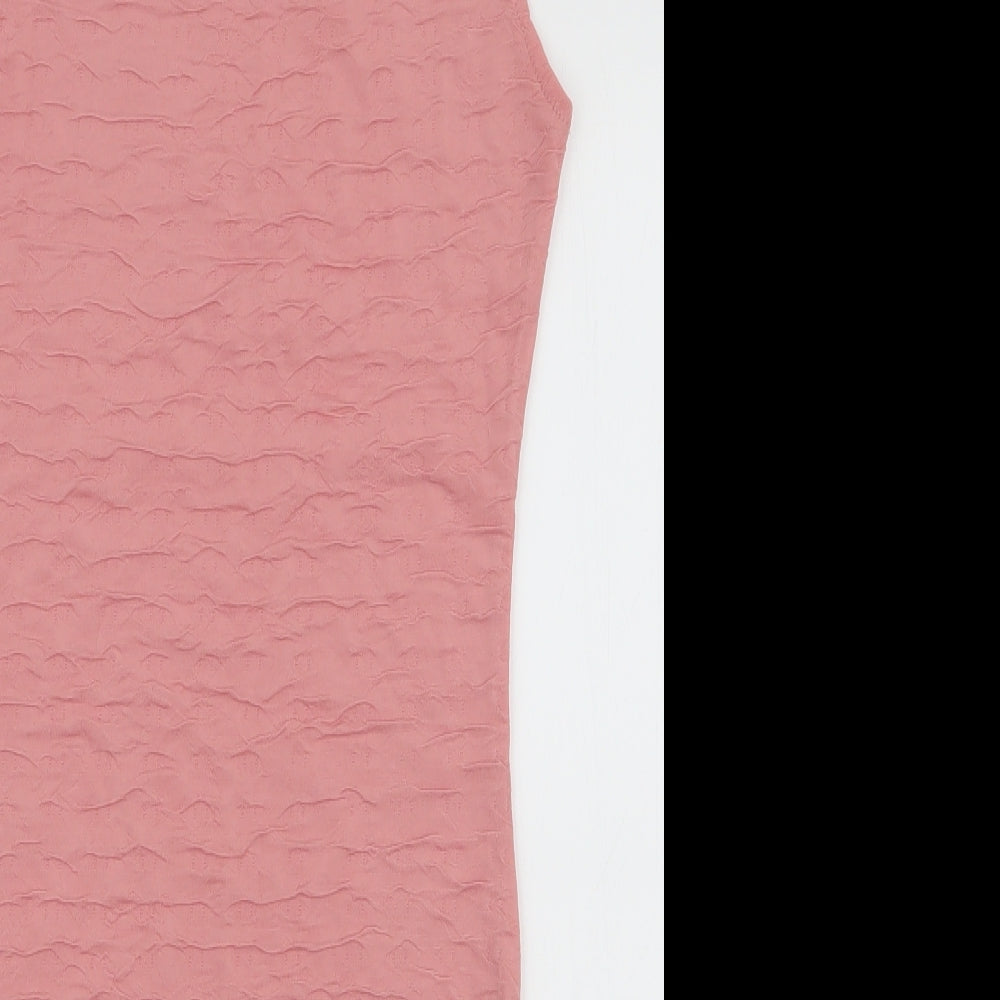 Preworn Womens Pink  Polyester Bodycon  Size S  Round Neck Pullover