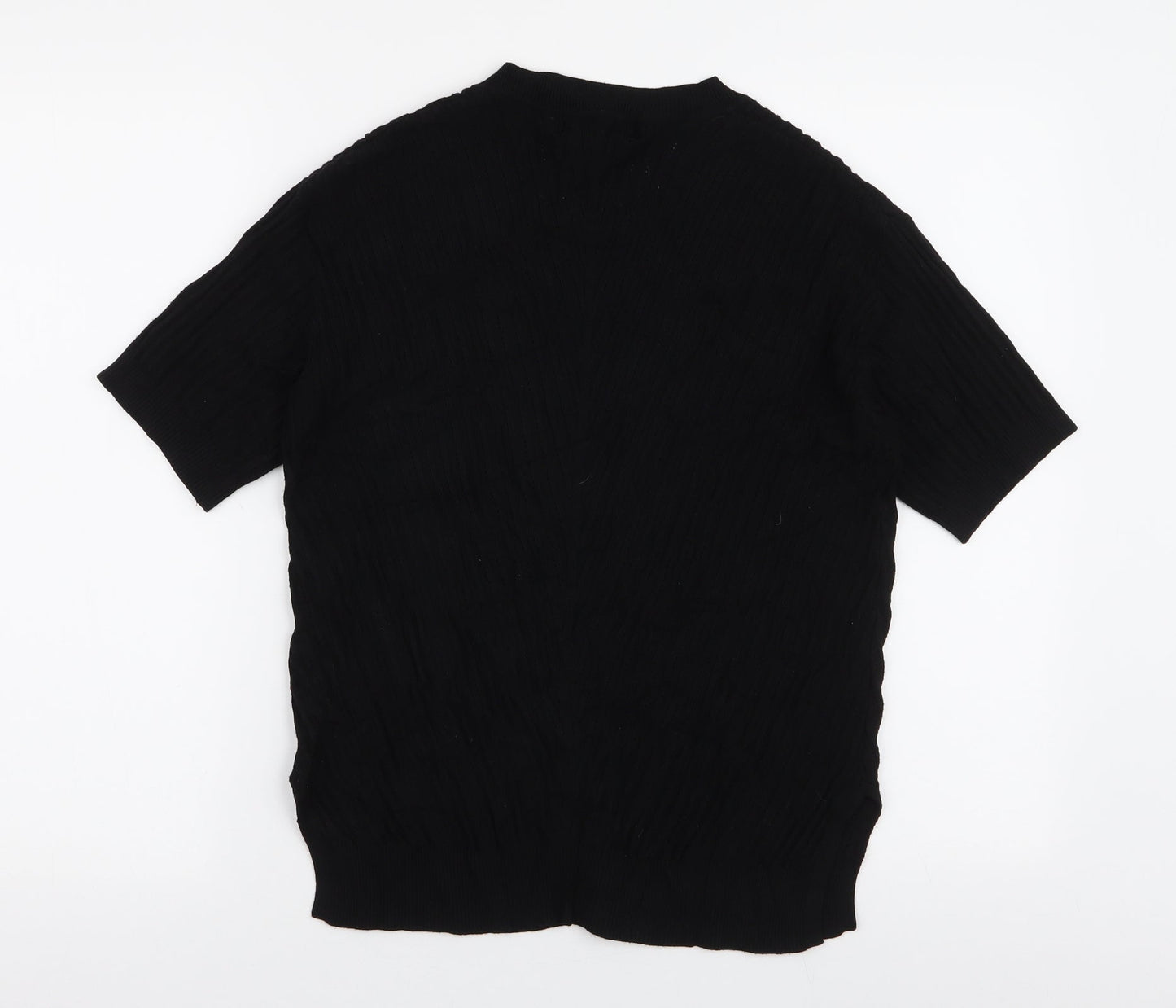 Marks and Spencer Womens Black V-Neck  Viscose Pullover Jumper Size S