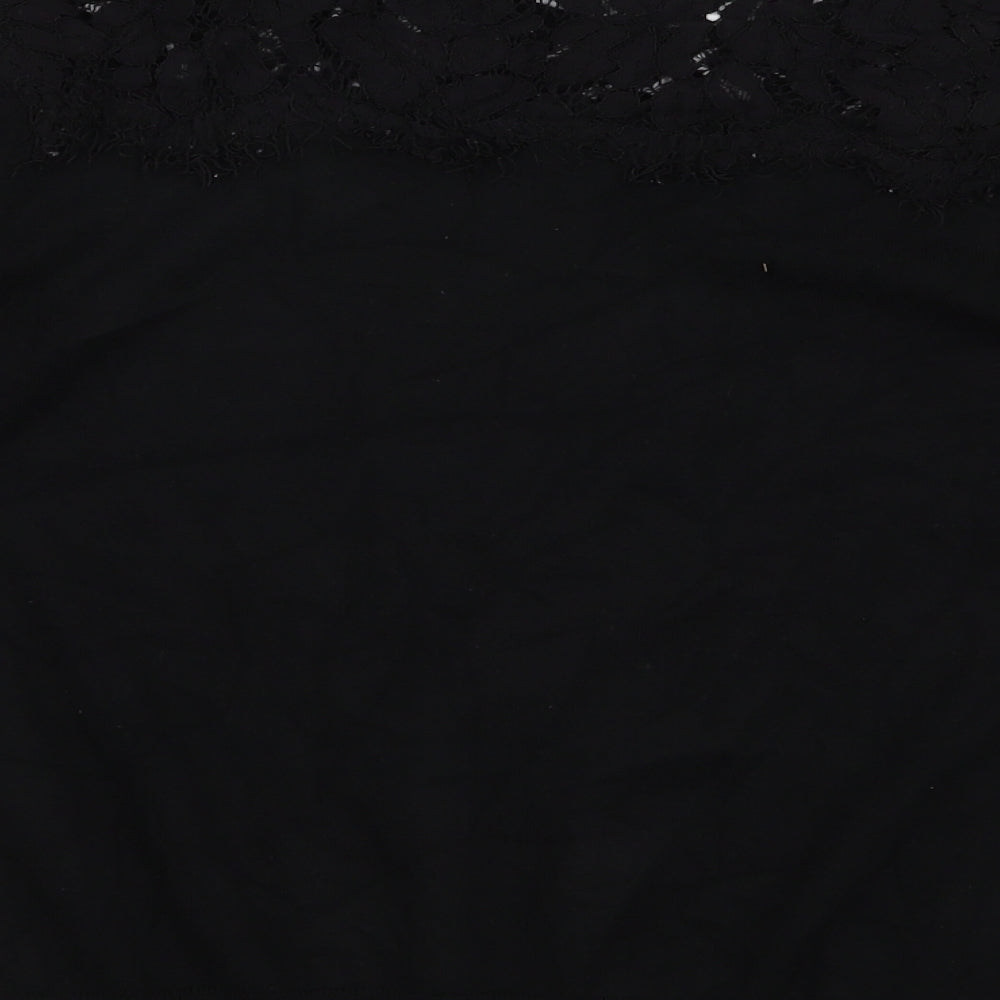 Bonmarche Womens Black Round Neck  Polyester Pullover Jumper Size S