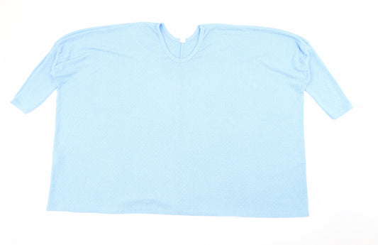 Mystyle Womens Blue Crew Neck  Viscose Pullover Jumper Size 10