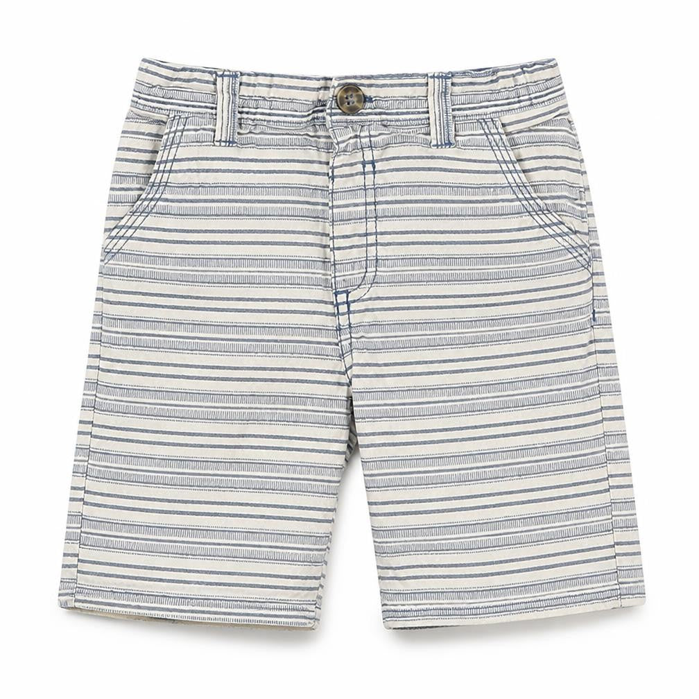 Dunnes Boys White Striped 100% Cotton Chino Shorts Size 3-4 Years  Regular  - Button closure