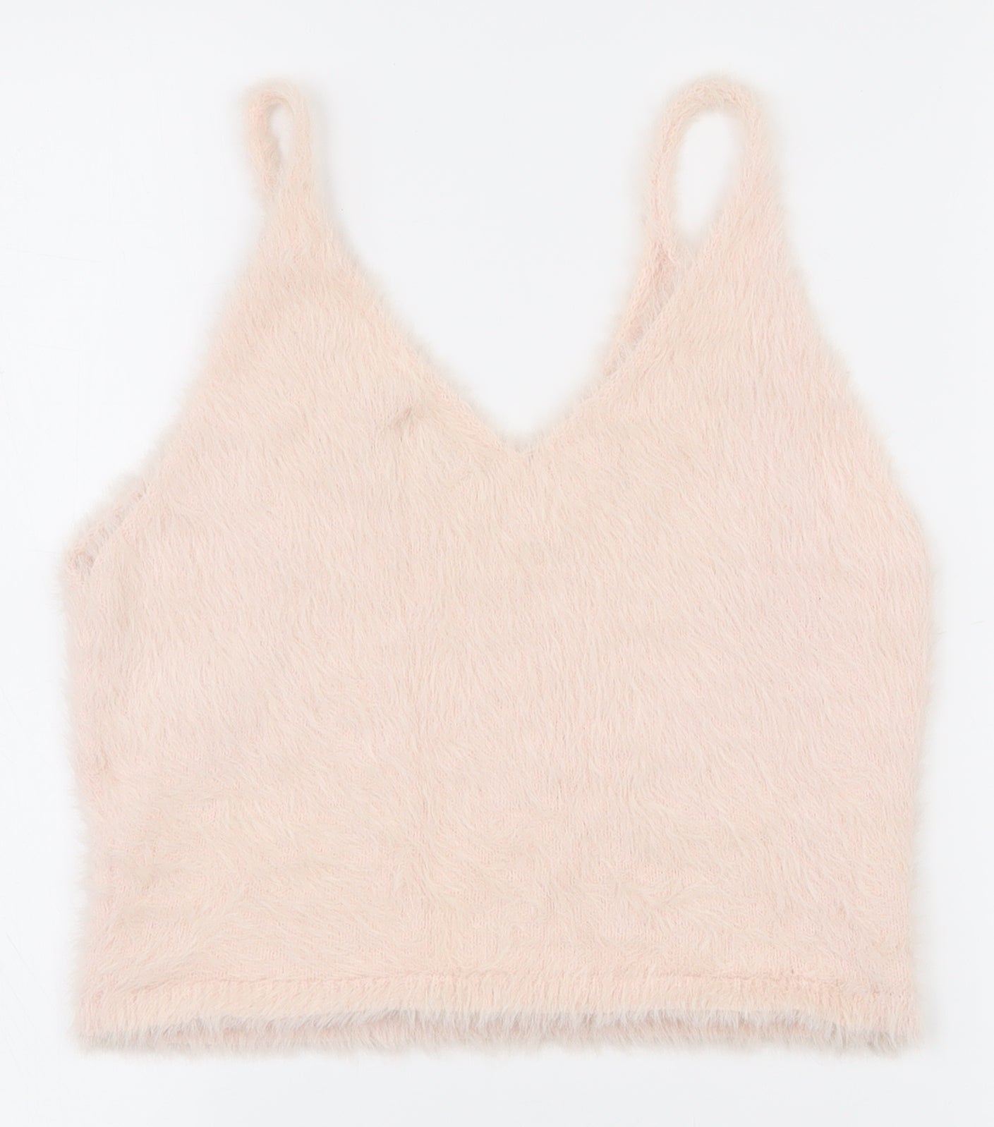 Topshop Womens Pink  Nylon Camisole Tank Size 10 V-Neck - Cropped