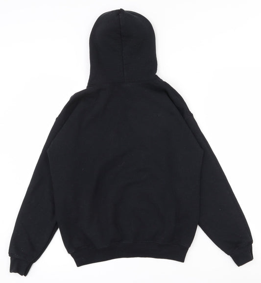 Gildan Boys Black  Cotton Pullover Hoodie Size L  Pullover