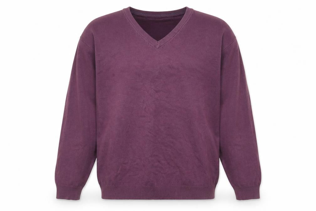 Dunnes Mens Purple V-Neck  Cotton Pullover Jumper Size L