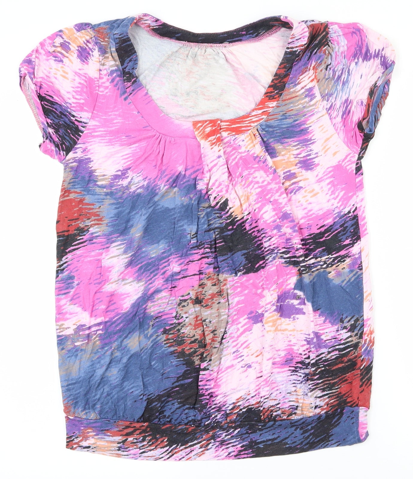 South Womens Multicoloured Camouflage Viscose Basic T-Shirt Size 10 Scoop Neck