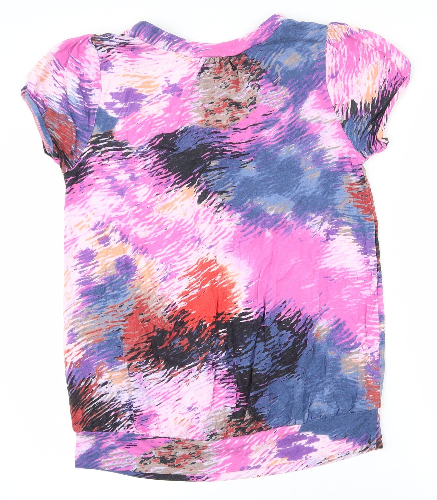 South Womens Multicoloured Camouflage Viscose Basic T-Shirt Size 10 Scoop Neck