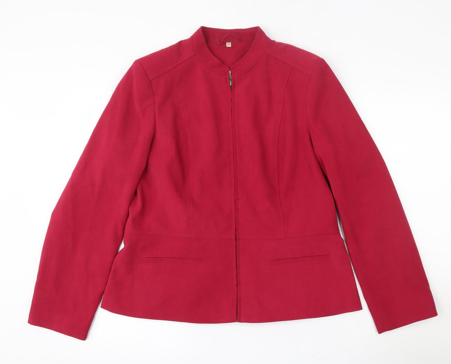 EWM Womens Pink   Jacket Blazer Size 14  Zip
