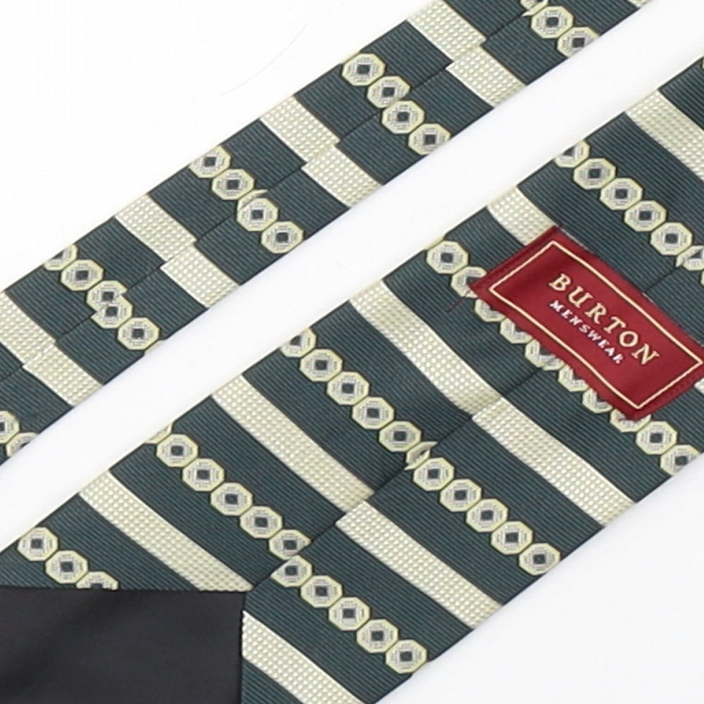 Burton  Mens Multicoloured Striped Polyester Pointed Tie One Size