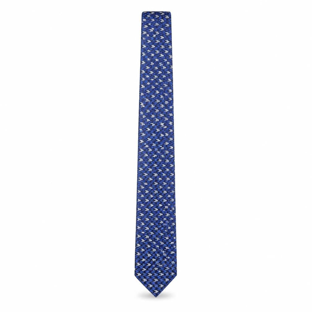 Marks and Spencer Mens Blue Geometric Polyester Pointed Tie One Size