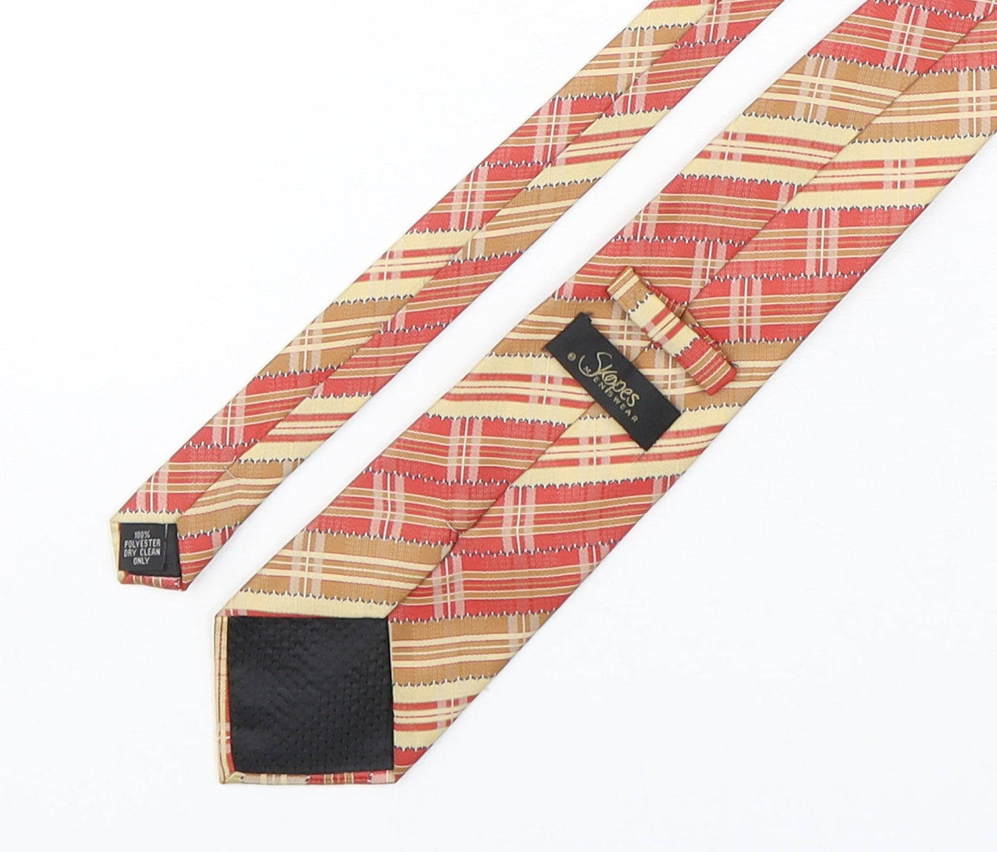 Skopes  Mens Multicoloured Plaids & Checks Polyester Pointed Tie One Size