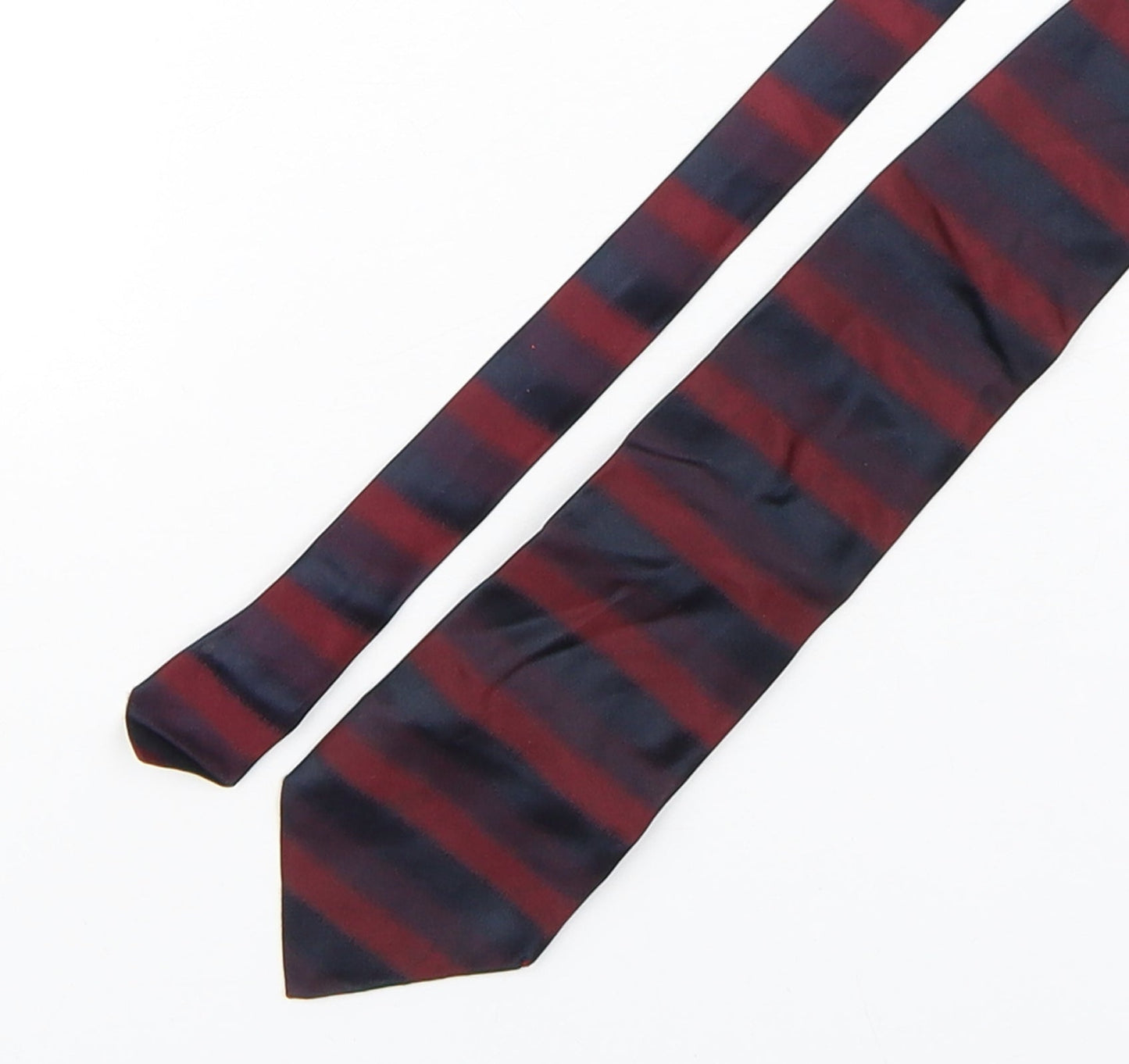 Angelo Litrico Mens Multicoloured Striped Silk Pointed Tie One Size