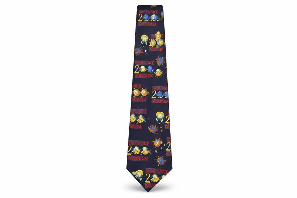Rene Chagal  Mens Multicoloured Geometric Silk Pointed Tie One Size - Millenium