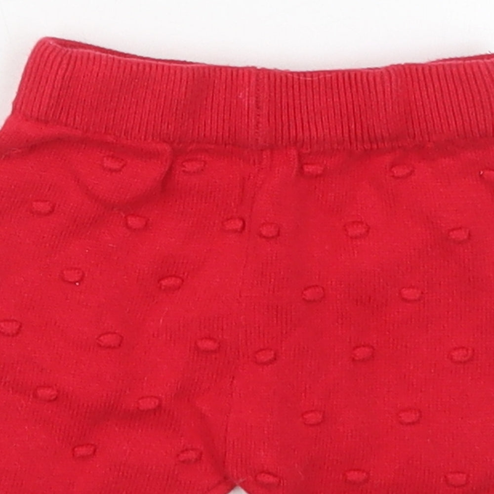 Dunnes Girls Red  Cotton Capri Trousers Size Newborn