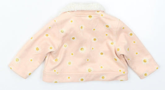 Just Lizzy Girls Pink Floral  Jacket  Size 6-9 Months   Button