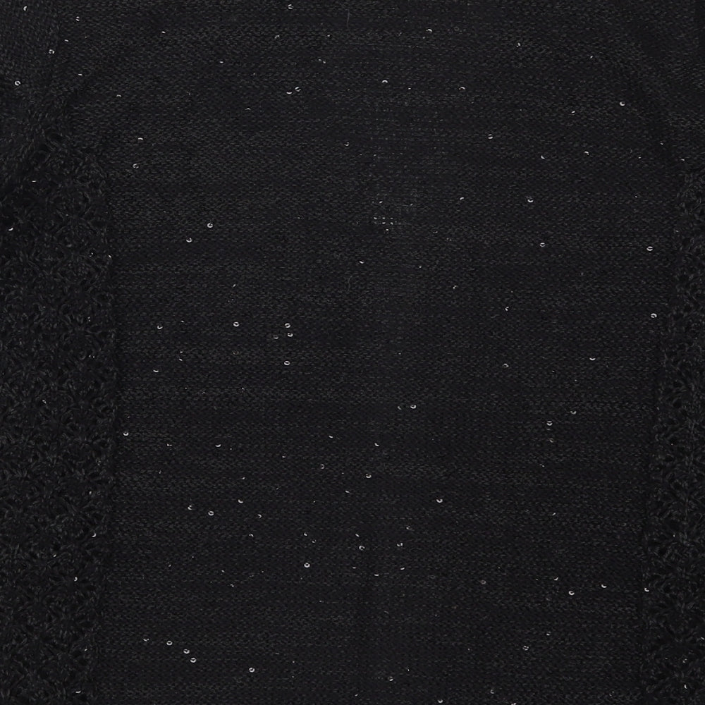Matalan Womens Black V-Neck  Polyester Cardigan Jumper Size M