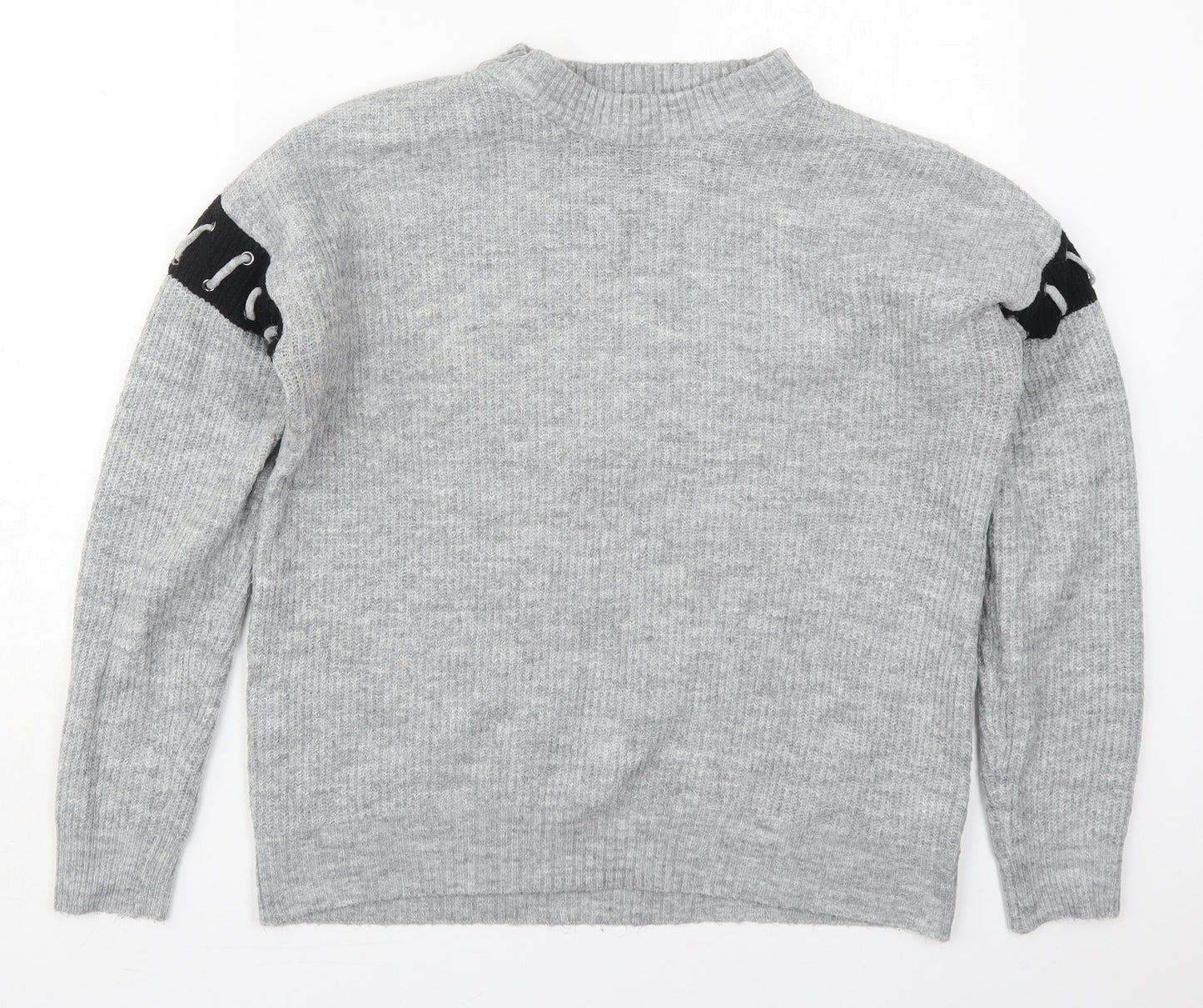 Matalan Womens Grey Crew Neck  Acrylic Pullover Jumper Size M