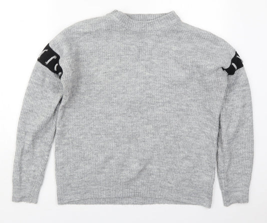 Matalan Womens Grey Crew Neck  Acrylic Pullover Jumper Size M