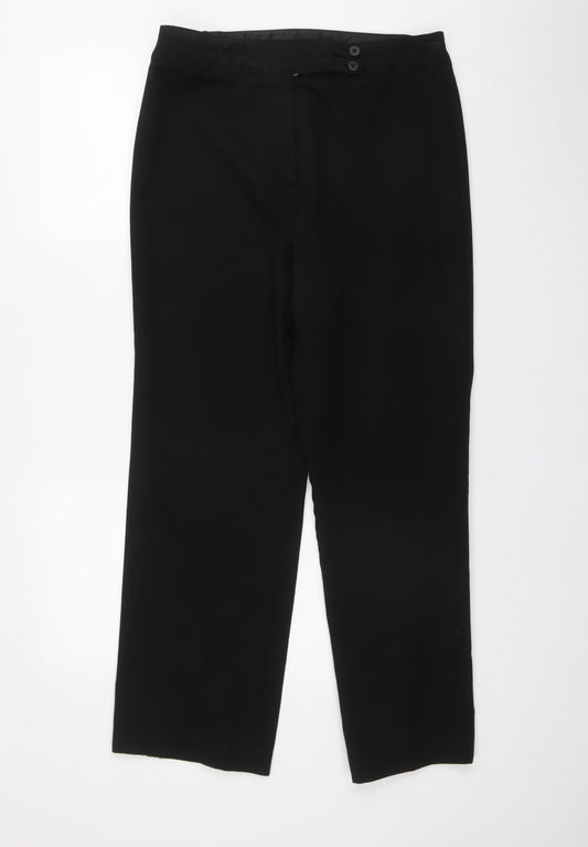Wardrobe Womens Black  Polyester Trousers  Size 14 L28 in Regular Zip