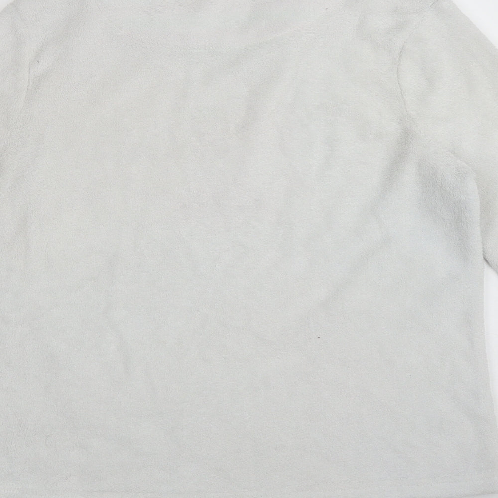 Preworn Womens Grey Solid Polyester Top Pyjama Top Size 2   - Christmas 'Elfie Selfie'