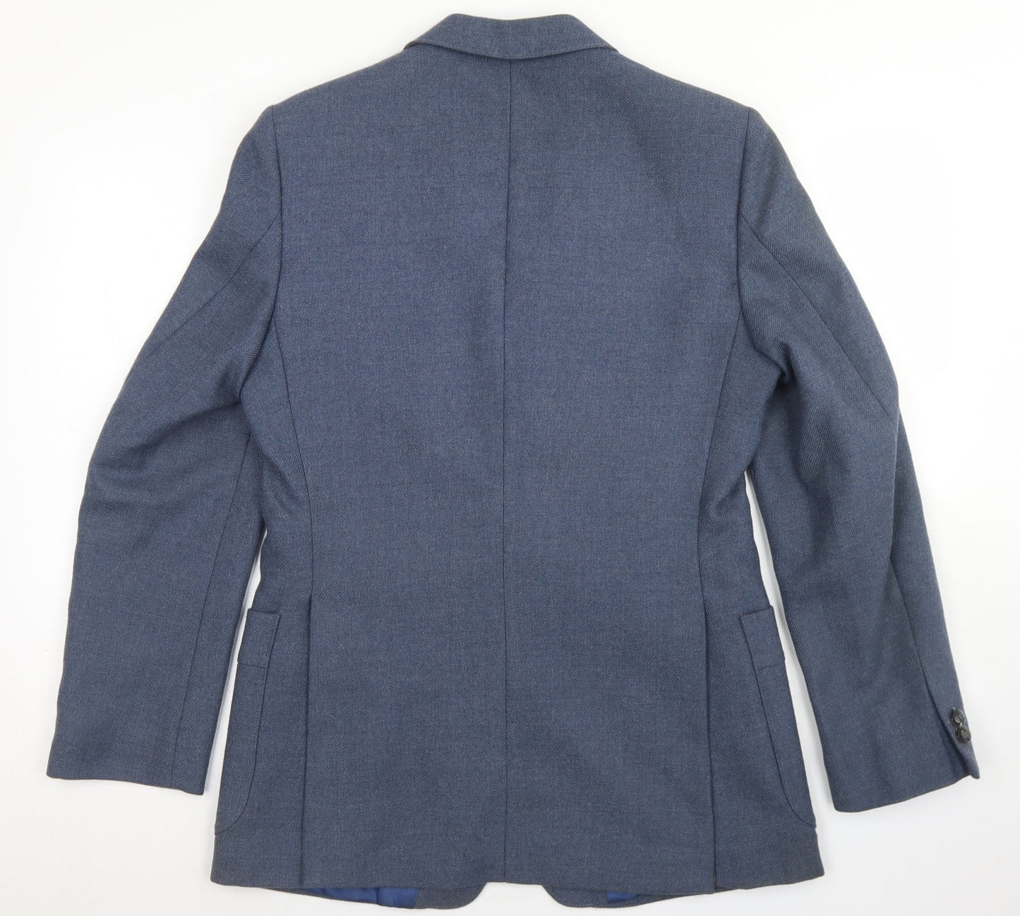Preworn Mens Blue  Polyester Jacket Blazer Size 38