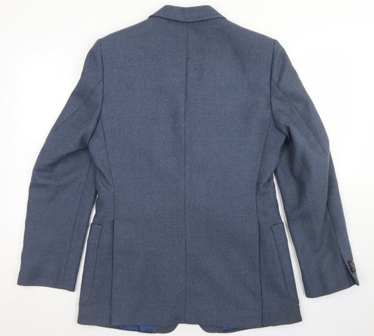 Preworn Mens Blue  Polyester Jacket Blazer Size 38