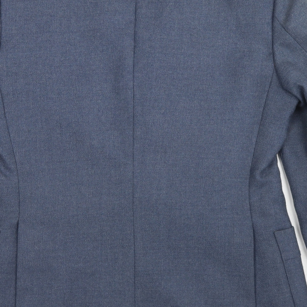 Preworn Mens Blue  Polyester Jacket Blazer Size 38