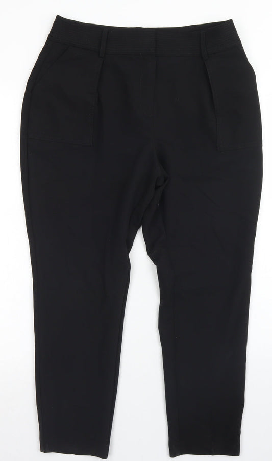 NEXT Womens Black  Polyester Dress Pants Trousers Size 12 L23 in Regular Hook & Eye