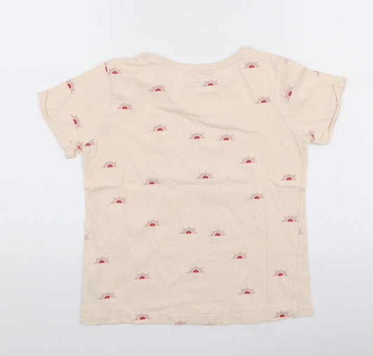 Primark Girls Beige  100% Cotton Jersey T-Shirt Size 10-11 Years Round Neck Pullover - Sunshine state of mind