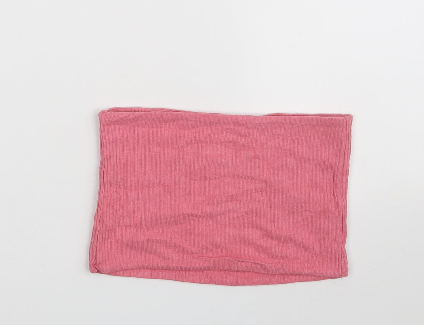 Topshop Womens Pink  Viscose Cropped T-Shirt Size 4 Off the Shoulder - Band Tee
